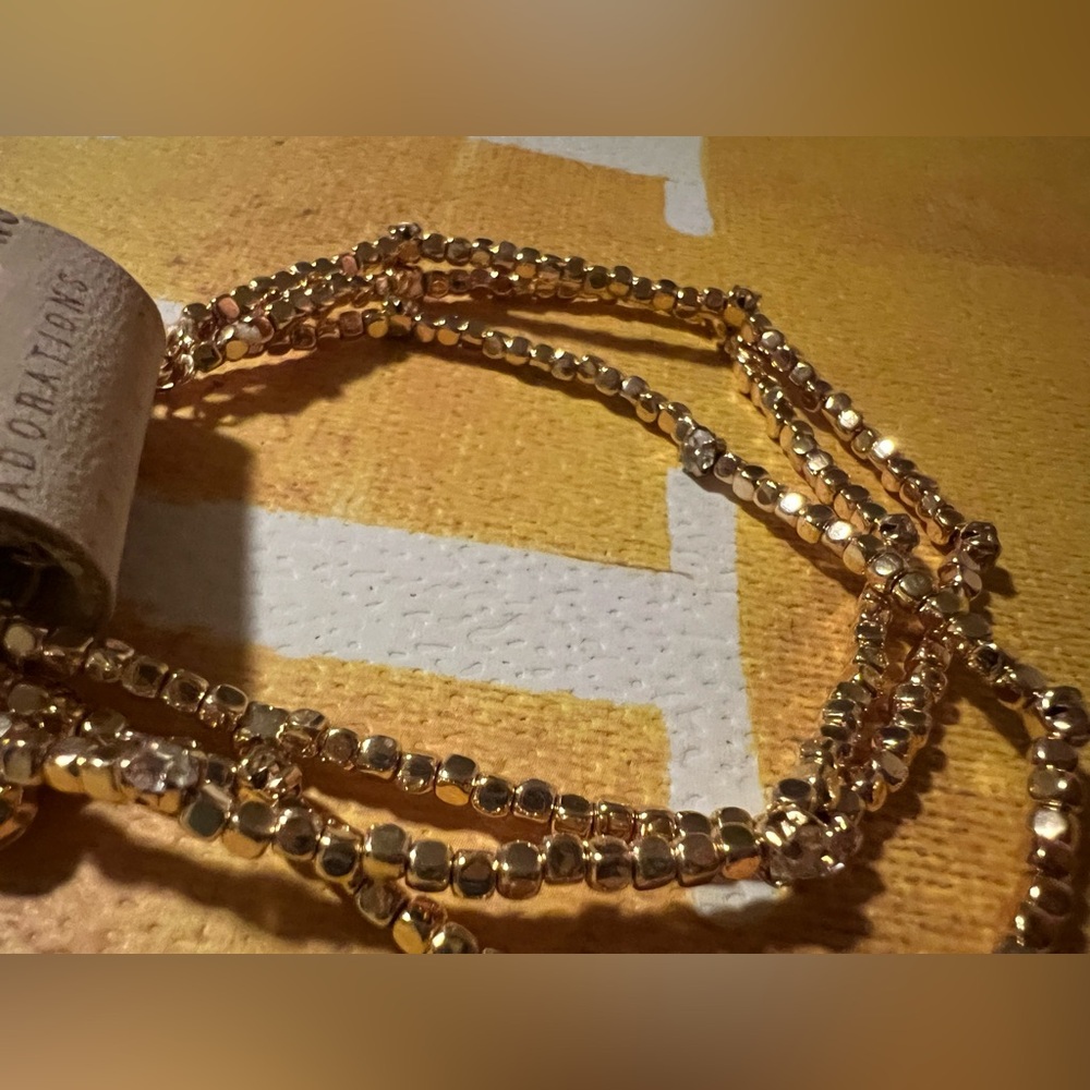 Anthropologie Beaded Stone Layered Bracelet - NWT - Gold - Picture 8 of 15